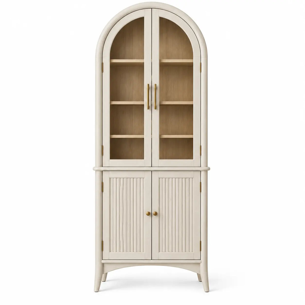 Vitrina de almacenamiento con formas arqueadas, blanco