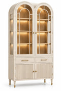 Vitrina de almacenamiento con formas arqueadas, blanco y marrón