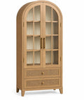 Vitrina de almacenamiento con formas arqueadas, marrón